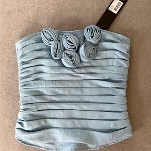 Lioness dust blue corset With Rosette floral detail size XS